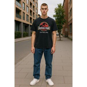 Jurassic Park 2XL Tee “Life Finds A Way” Black